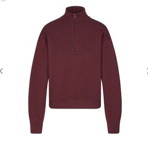 Skims Half Zip Fleece XL Dark Red CLASSIC QUARTER ZIP PULLOVER​​